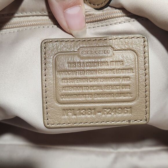 Coach Taupe Campbell Leather Belle Carryall Satchel Bag - Picture 12 of 16